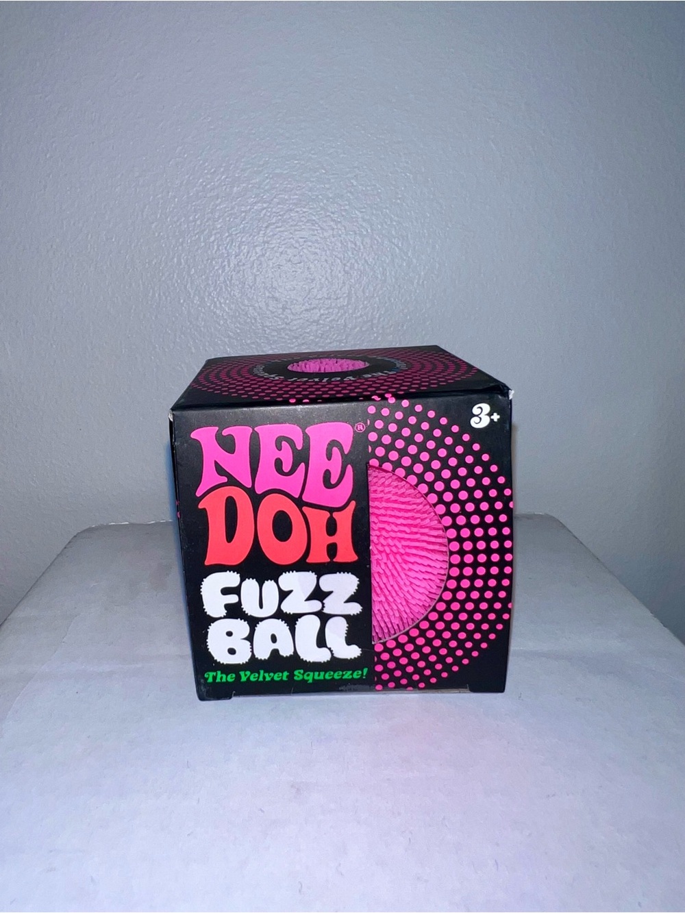 NeeDoh Fuzz Ball Pink Stress Toy